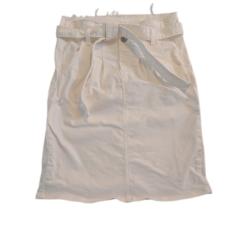 Hudson Los Angeles White Denim Paperbag Skirt Women's Size 26‎